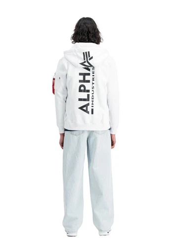 Alpha Industries Herren Zip Hoodie Kapuzenpullover BACKPRINT - Regular Fit