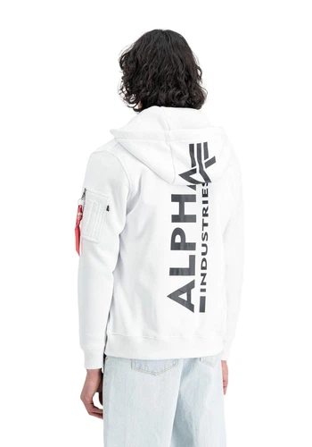 Alpha Industries Herren Zip Hoodie Kapuzenpullover BACKPRINT - Regular Fit