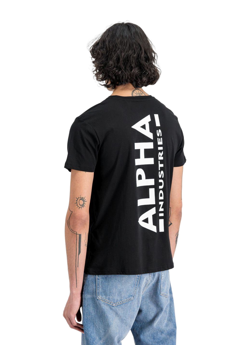 Alpha Industries Herren Rundhals T-Shirt BACKPRINT - Regular Fit günstig online kaufen