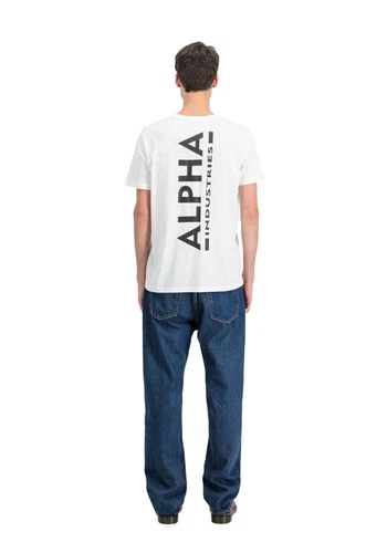 Alpha Industries Herren Rundhals T-Shirt BACKPRINT - Regular Fit