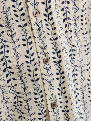 Jack & Jones Herren Kurzarm Hemd JPRBLULYON PRINT DOBBY Relaxed Fit