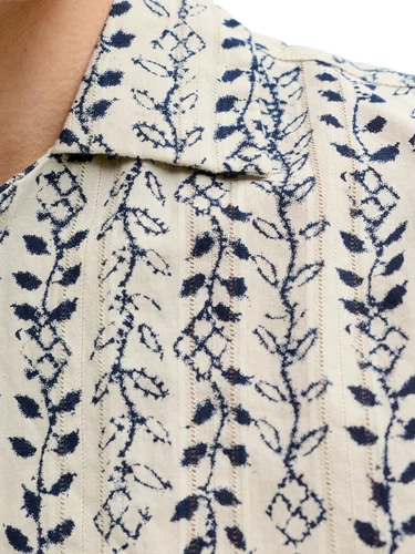 Jack & Jones Herren Kurzarm Hemd JPRBLULYON PRINT DOBBY Relaxed Fit