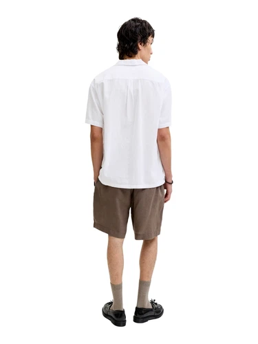 Jack & Jones Herren Kurzarm Hemd JJESUMMER LINEN BLEND RESORT Relaxed Fit