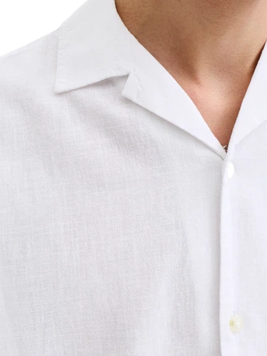 Jack & Jones Herren Kurzarm Hemd JJESUMMER LINEN BLEND RESORT Relaxed Fit