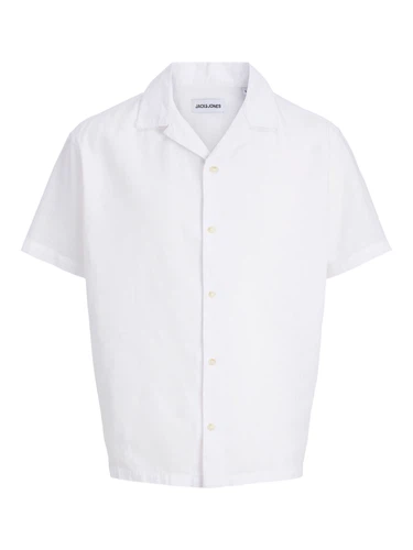 Jack & Jones Herren Kurzarm Hemd JJESUMMER LINEN BLEND RESORT Relaxed Fit