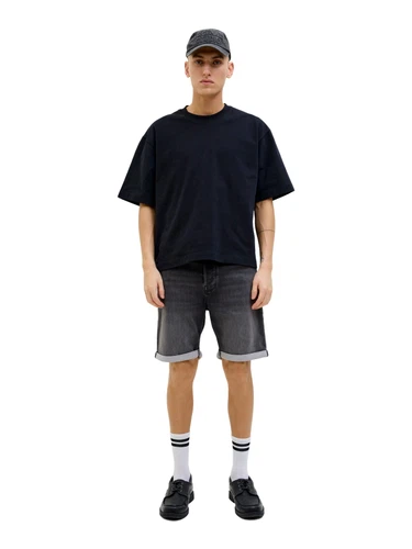 Jack & Jones Herren Jeans Short JJIRICK JJICON I.K.- Mid waist - Regular Fit - Schwarz Blau Grau Beige
