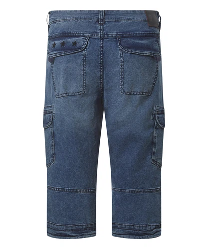 TIMEZONE  Herren 3/4 Cargo Jeans LOOSE MILESTZ SHORT Mid Waist Loose Fit - Blau Schwarz