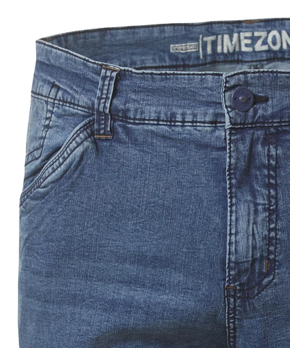 TIMEZONE  Herren 3/4 Cargo Jeans LOOSE MILESTZ SHORT Mid Waist Loose Fit - Blau Schwarz