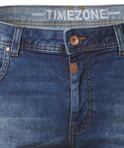 TIMEZONE Herren Bermuda Jeans Shorts REGULAR JACKYTZ SHORT Mid Waist Regular Fit - Blau