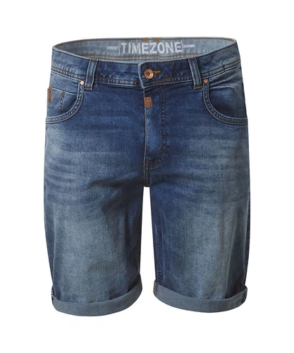 TIMEZONE Herren Bermuda Jeans Shorts REGULAR JACKYTZ SHORT Mid Waist Regular Fit - Blau