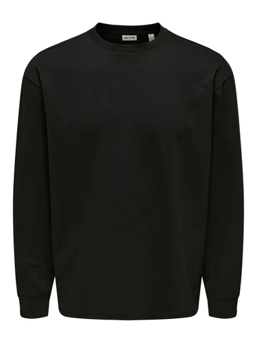 Only & Sons Herren Rundhals Langarmshirt  ONSCASPIAN AIRFLEX BOXY - Relaxed Fit