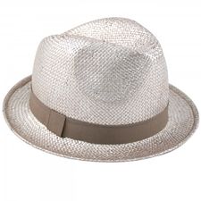 Modischer Stroh Trilby Hut in Bronze Metallic Look Modischer Stroh Trilby Hut in Bronze Metallic Look