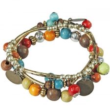 Drei bunte Perlenarmbänder im Zigeuner Boho Look Drei bunte Perlenarmbänder im Zigeuner Boho Look