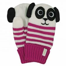 Süße Kinder Handschuhe mit Pandagesicht Süße Kinder Handschuhe mit Pandagesicht