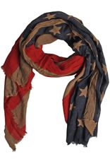 Stylisches Halstuch im Knitterlook mit Amerika Fahnen-Motiv Stylisches Halstuch im Knitterlook mit Amerika Fahnen-Motiv
