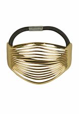 Trendy Haargummi mit silberner oder goldener Applikation Trendy Haargummi mit silberner oder goldener Applikation