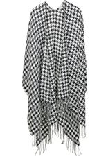 Trendy Poncho mit Hahnentrittmuster Trendy Poncho mit Hahnentrittmuster