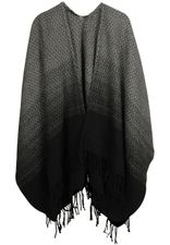 Trendy Poncho mit schwarz weißem Muster Trendy Poncho mit schwarz weißem Muster