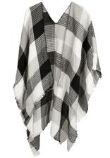 Leichter Poncho im schwarz-grau-weiß Leichter Poncho im schwarz-grau-weiß