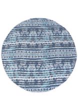 Rundes Strandtuch mit Punkte-Muster und Bommeln. Rundes Strandtuch mit Punkte-Muster und Bommeln.