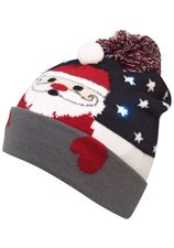 LED Mütze mit Weihnachtsmann Print LED Mütze mit Weihnachtsmann Print