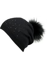 Wintermütze mit Steinchen und Bommel Wintermütze mit Steinchen und Bommel