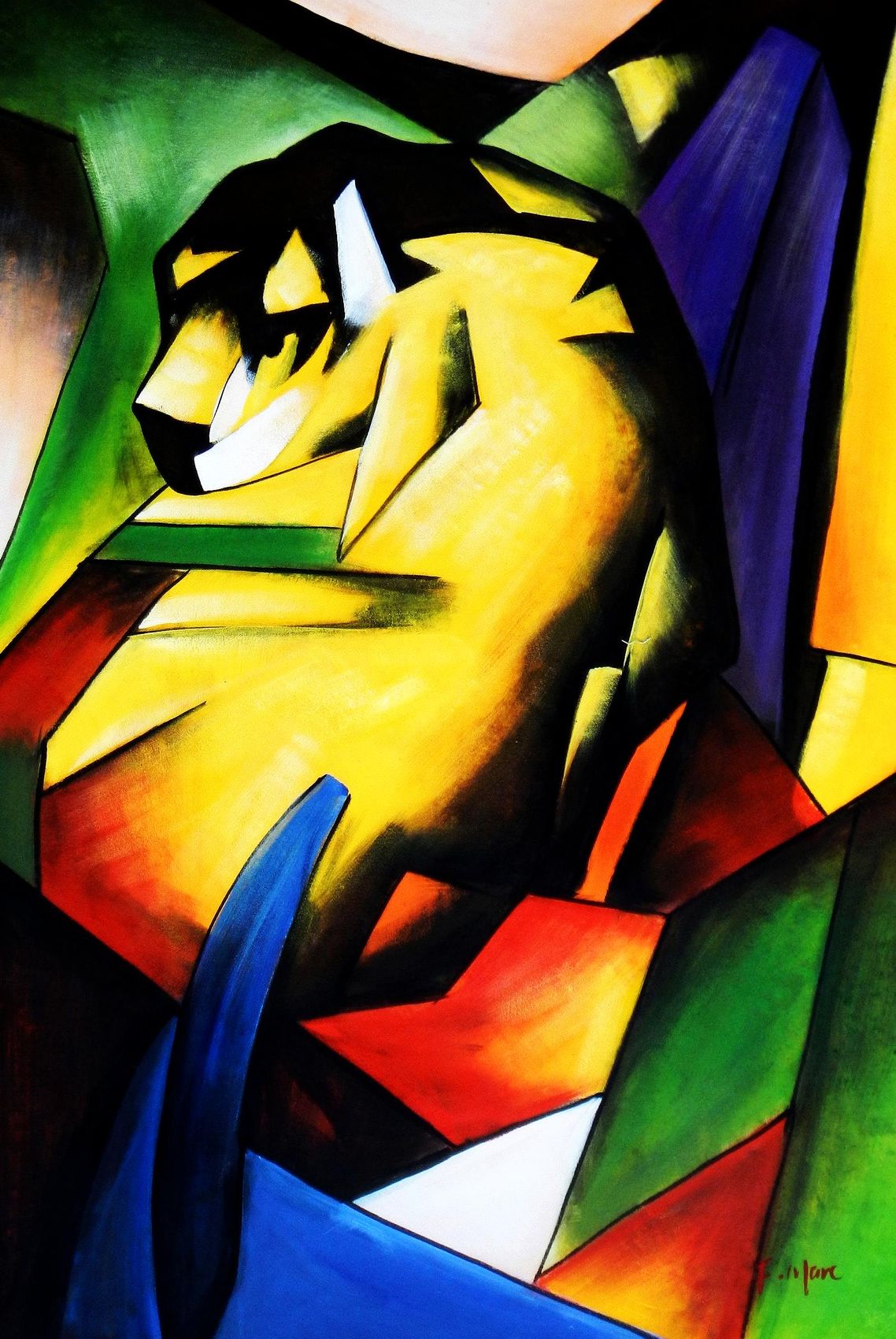 Franz Marc - The Tiger 60x90 cm Reproduction Oil Painting 58782