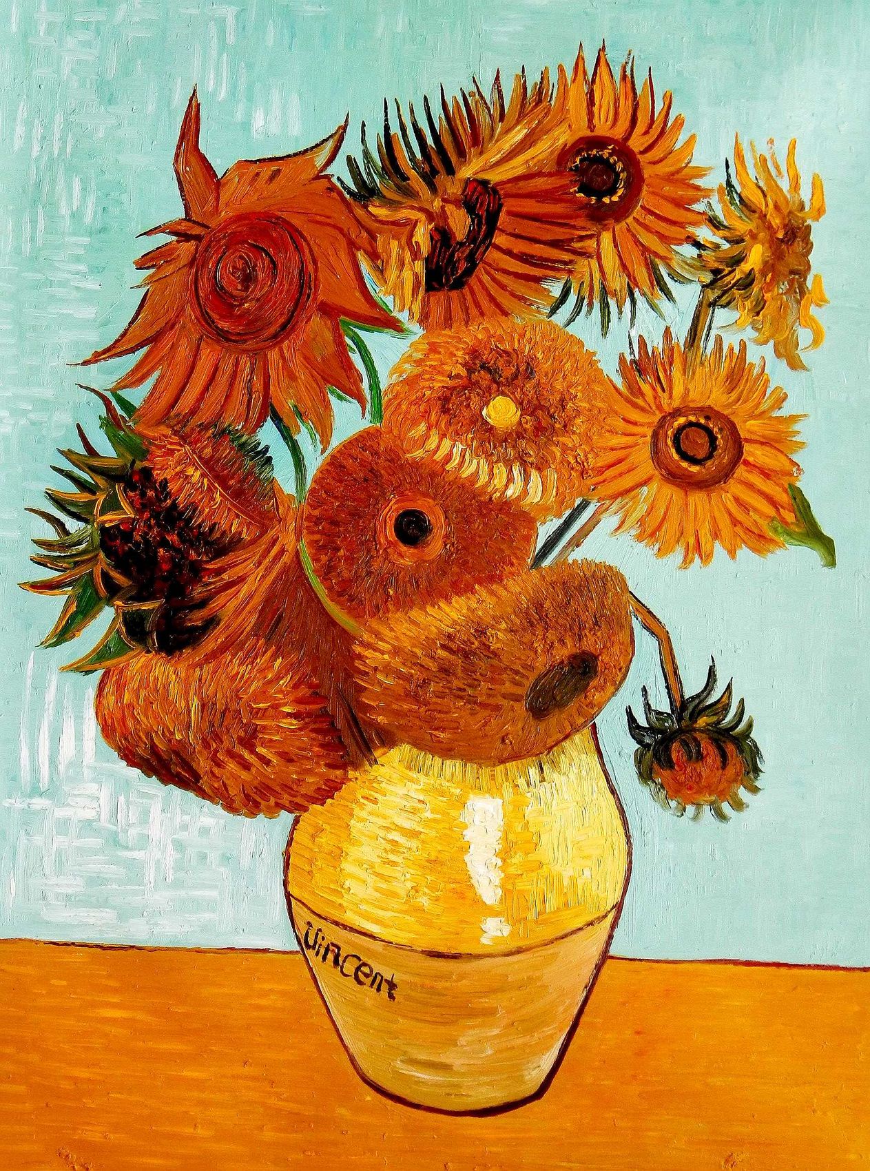 Vincent van Gogh - Twelve Sunflowers 32x44 " oil painting | Unique Arts