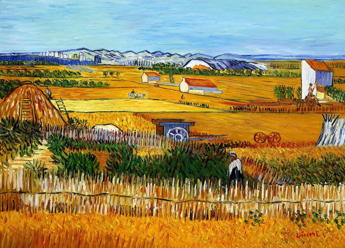 Vincent van Gogh - Harvest Landscape 80x110 cm handpainted reproduction