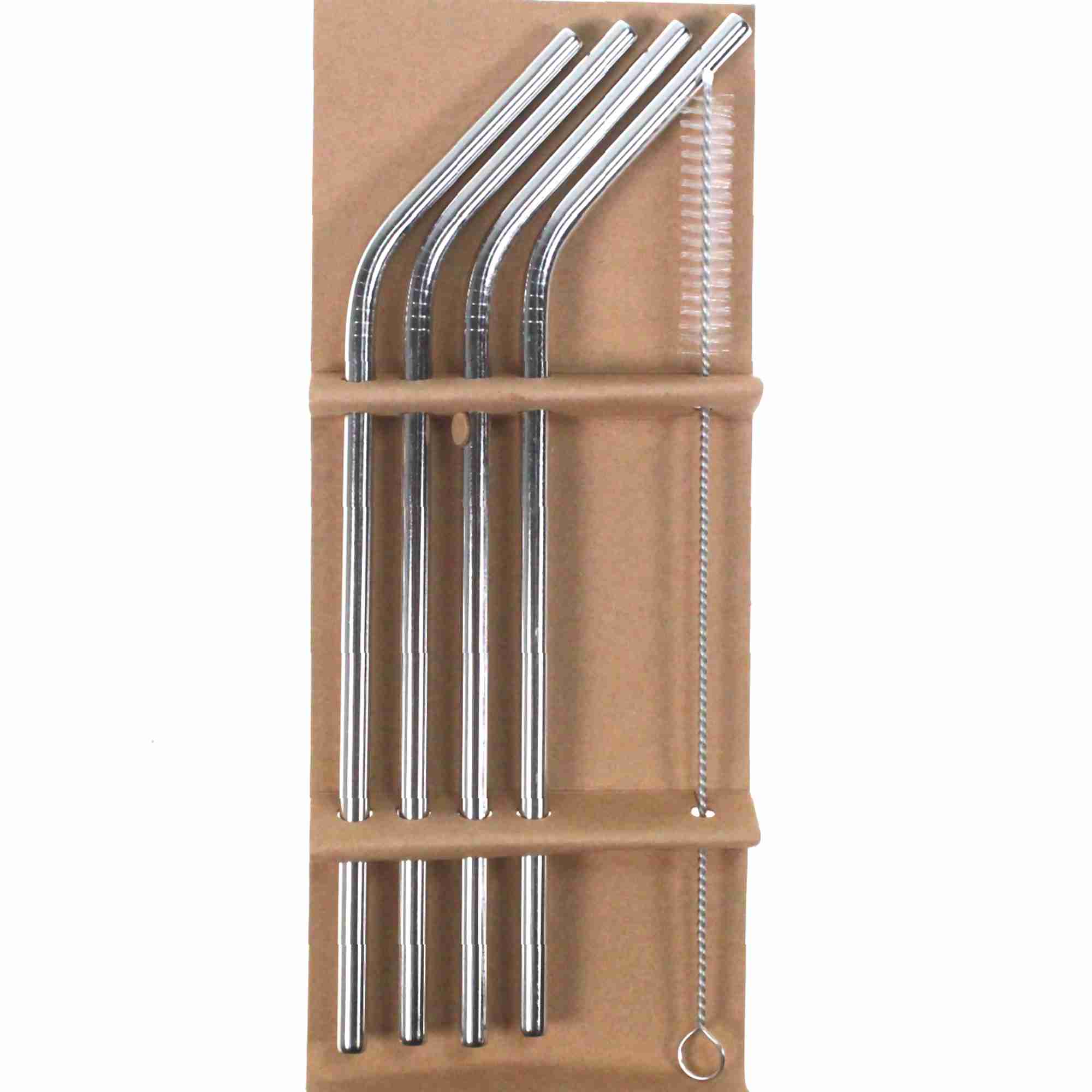 Edelstahl Strohhalm 4er Set mit Bürste Trinkhalm wiederverwendbar aus Metall