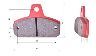 Pastiglie dei freni (set di 2) del tipo Birel, anteriore 1