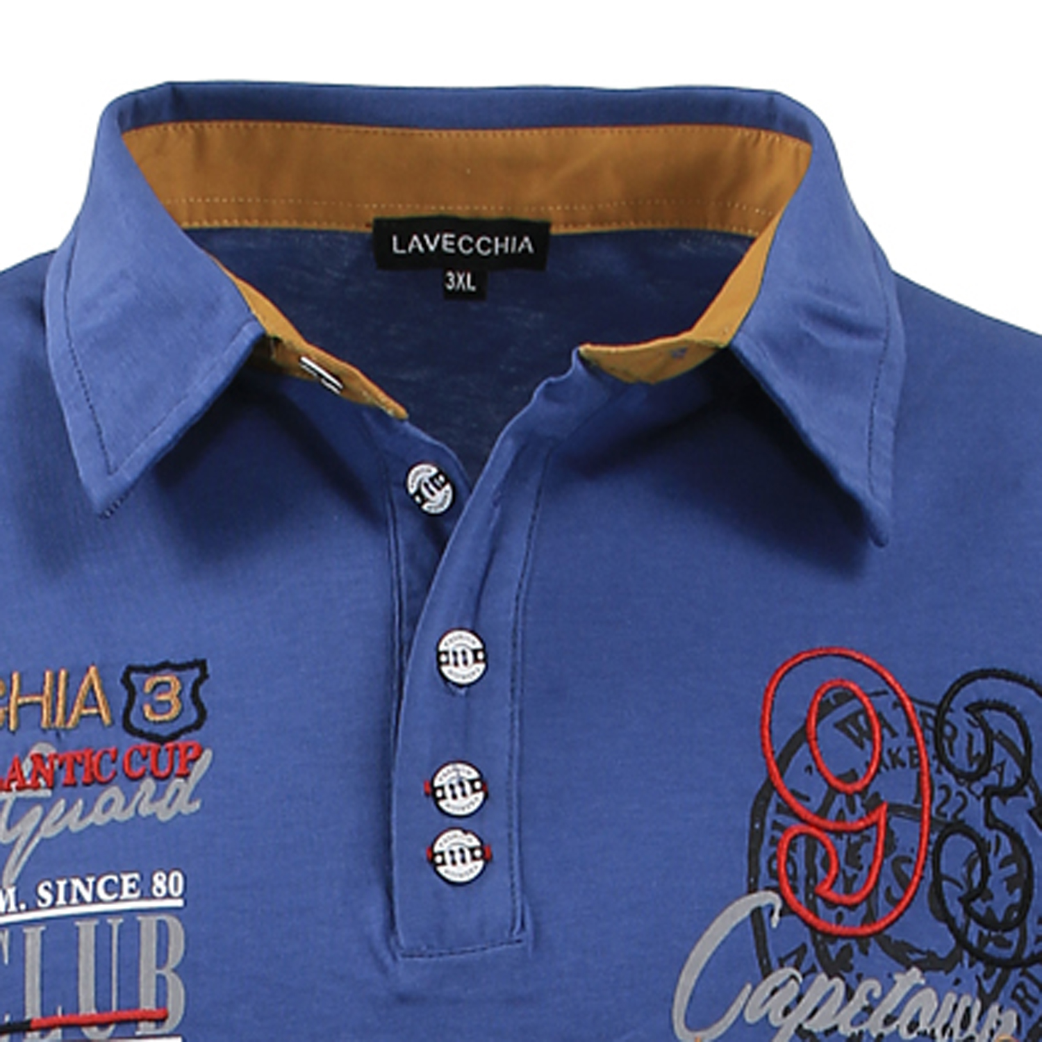 Lavecchia Mens Polo Shirt Indigo Blue