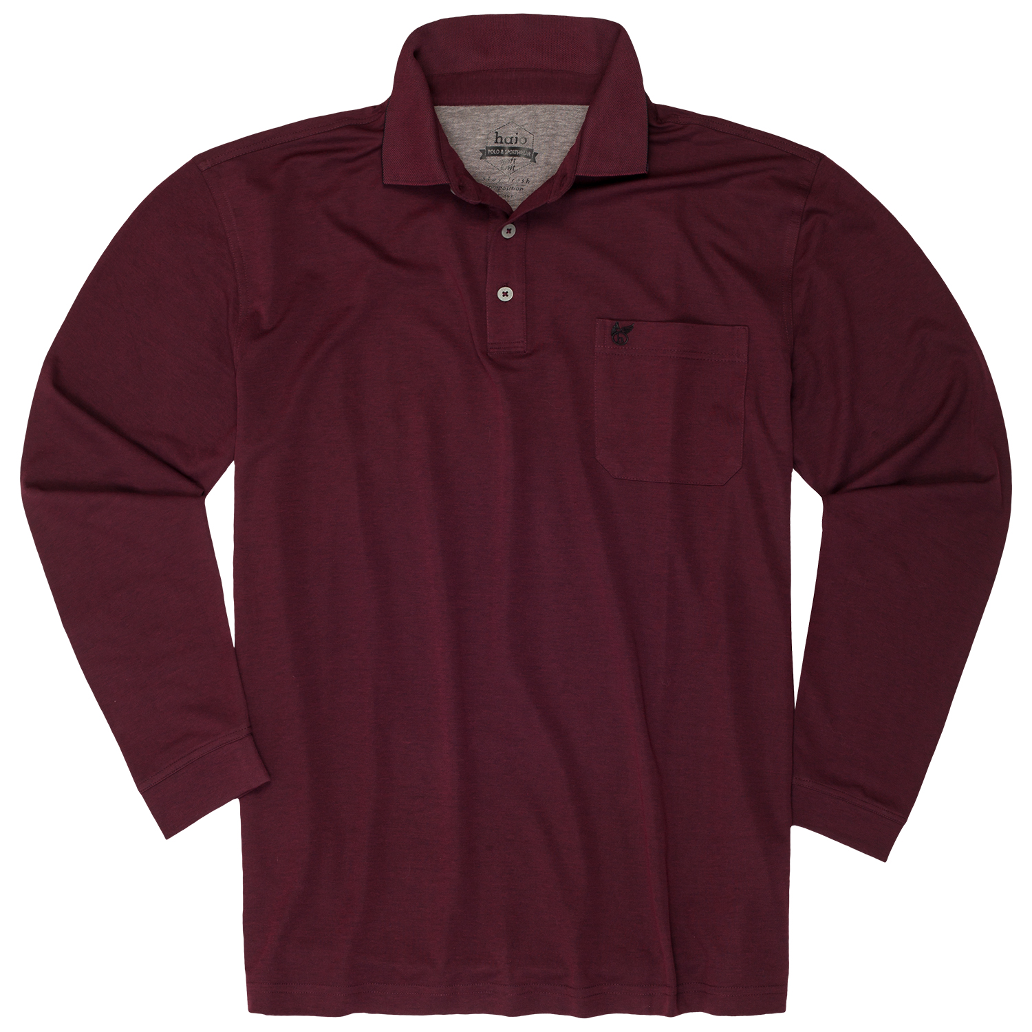 long sleeve maroon polo