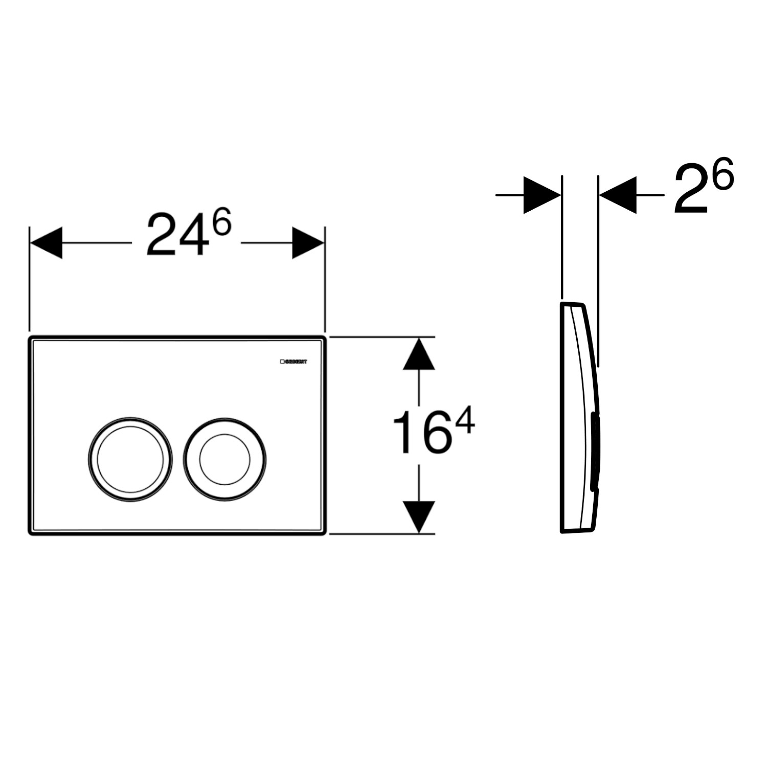Geberit Betatigungsplatten fur Vorwandelement UP100 Delta 21 50 51 ...