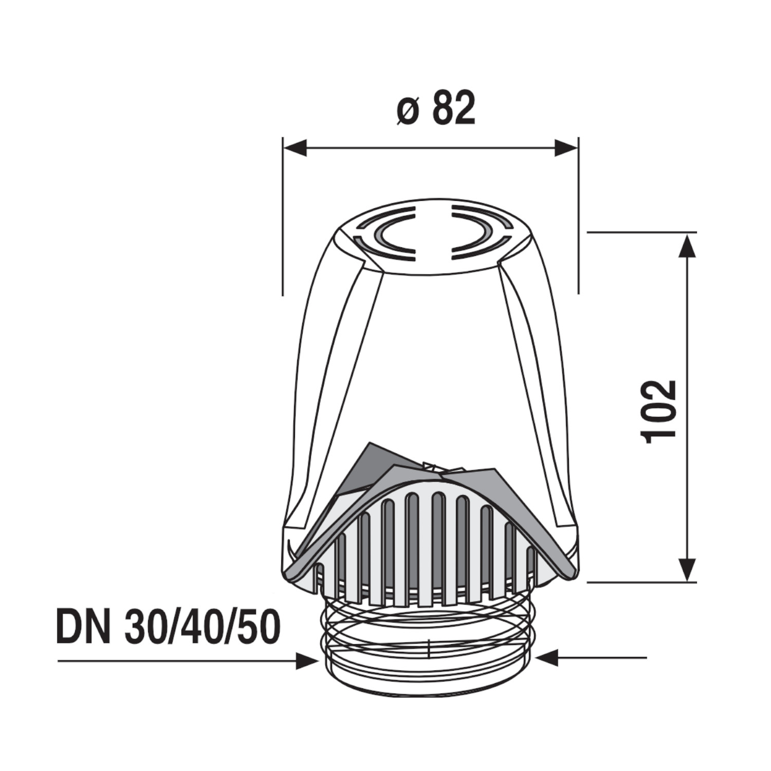 Sanit Rohrbelüfter Rohrentlüfter ventilair duplex DN 30 40 50 11.027.00 ...