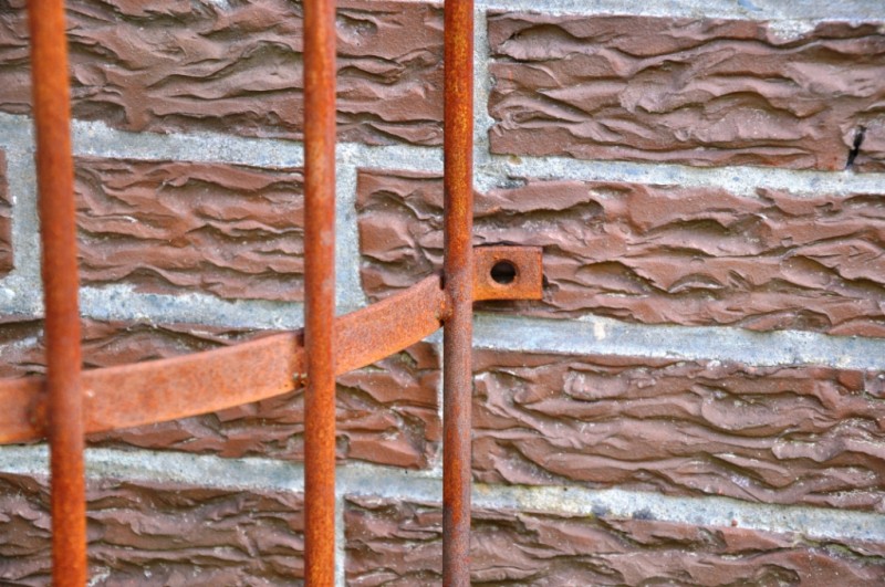 Rankgitter Metall halbrund f. Wand 180cm Rost