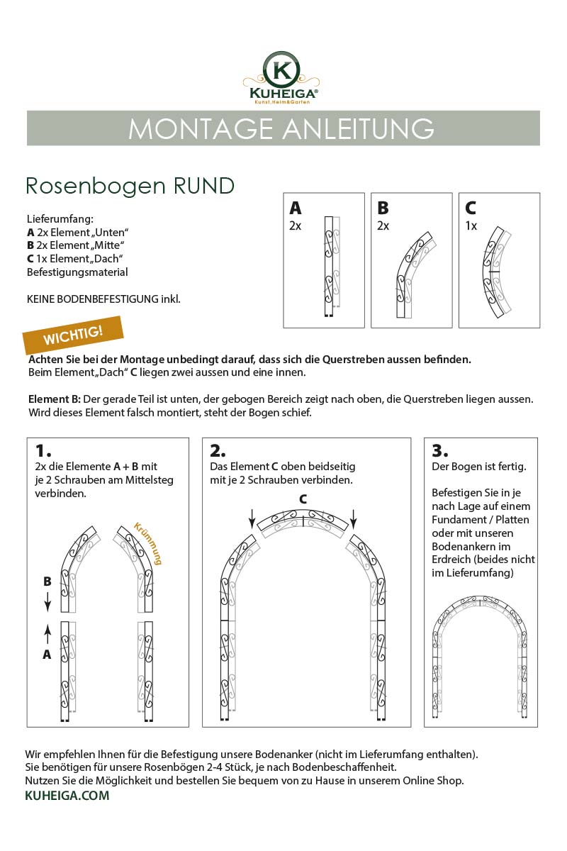 Rosenbogen 12mm Massiveisen! B: 140cm Roheisen / Rost Rankbogen Stabil ...