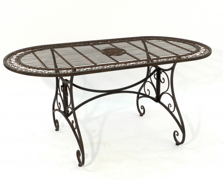 Romantischer Gartentisch oval L: 160cm aus Metall Metalltisch