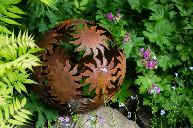 Rost Ø 40cm Sonne Deko-Kugel Gartenkugel Edelrost Kugel Dekokugel 