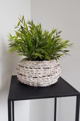 Pflanzkorb Pflanztopf Dekokorb Liva grau shabby Rattan