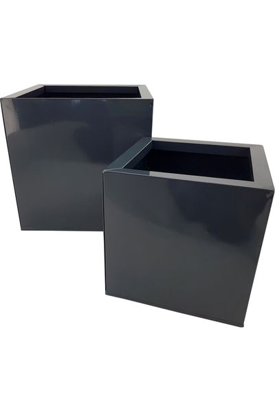 Pflanztopf  Paule  eckig, Metall  Anthrazit - versch. Gren