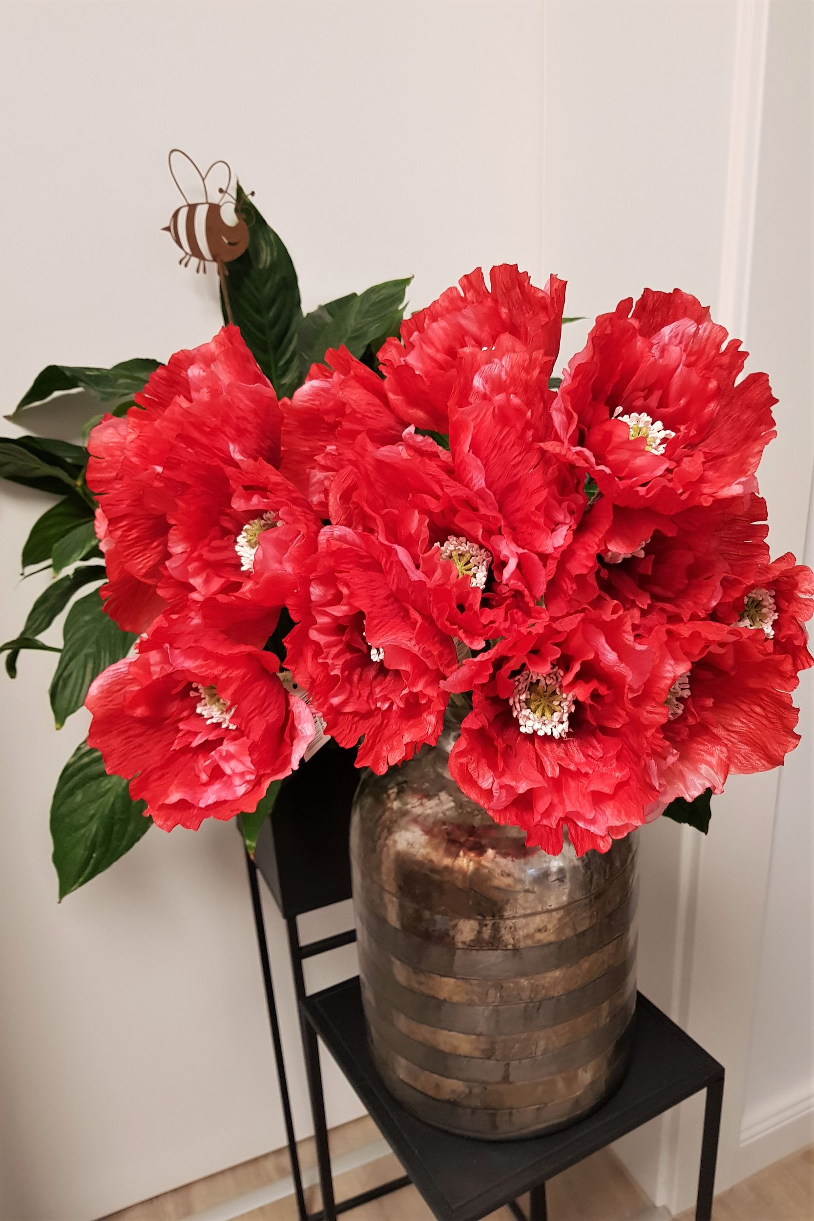 Kunstblume Klatschmohn rot