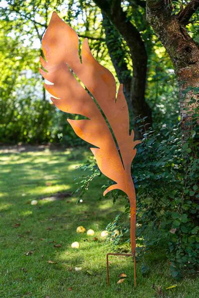 Gartenstecker Rost - Feder aus Metall