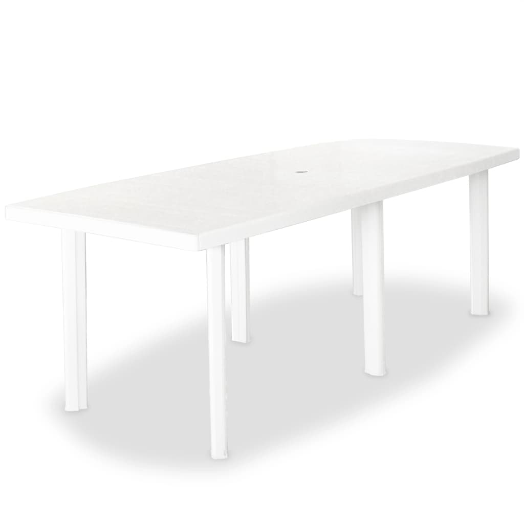 Gartentisch Weiß 210 x 96 x 72 cm Kunststoff 113894