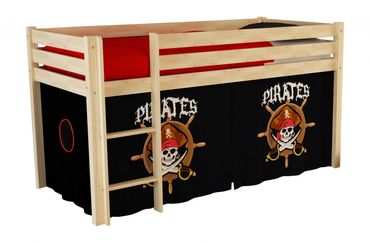 Hochbett Pino Spielbett Kinderbett Einzelbett Natur / Piraten