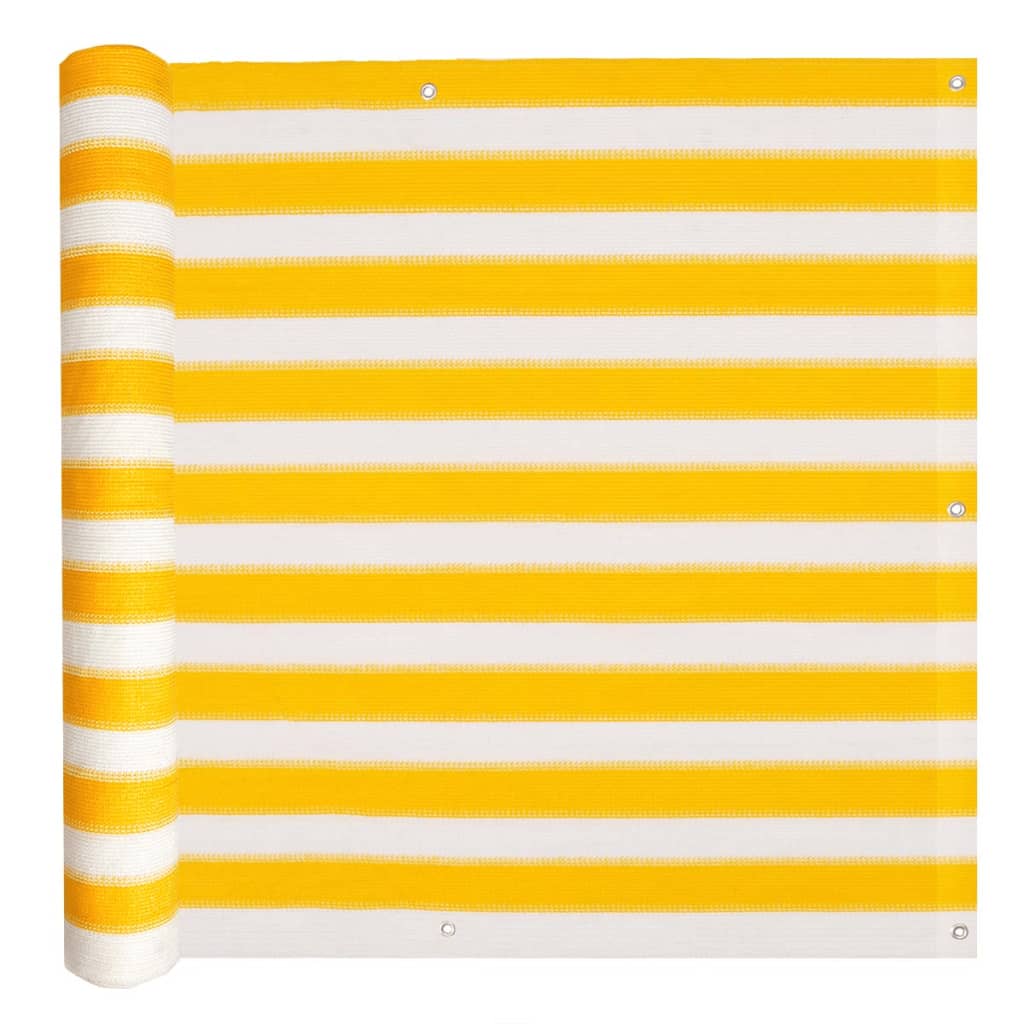 Balkonschirm HDPE 75 x 600 cm Gelb und Weiß 137730