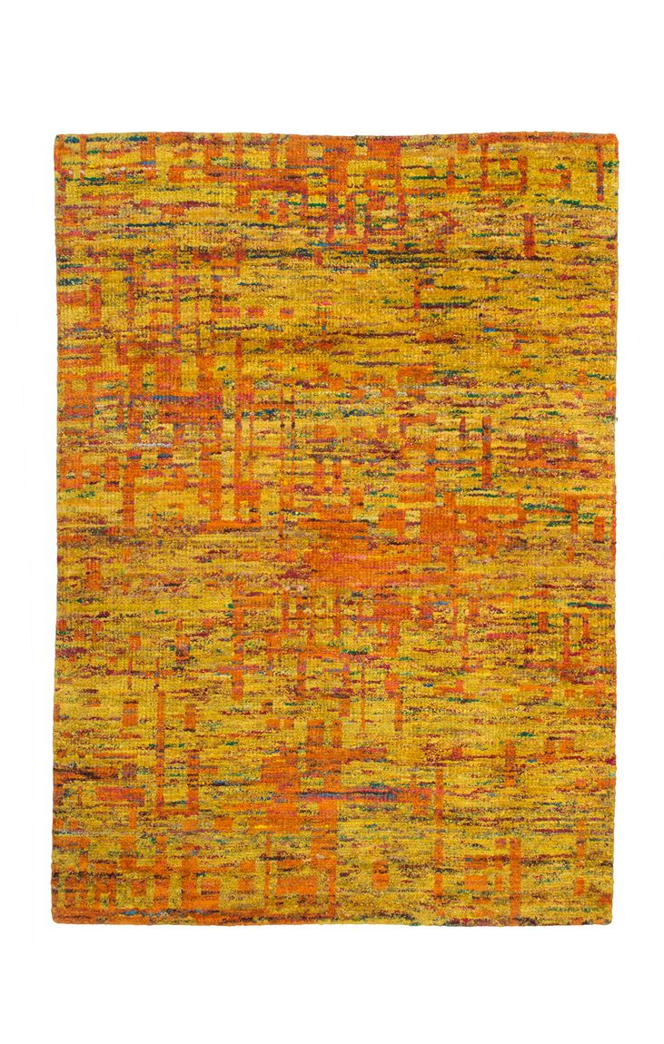 15164 Teppich Handgemacht Saree Seide Gold 120x170 cm