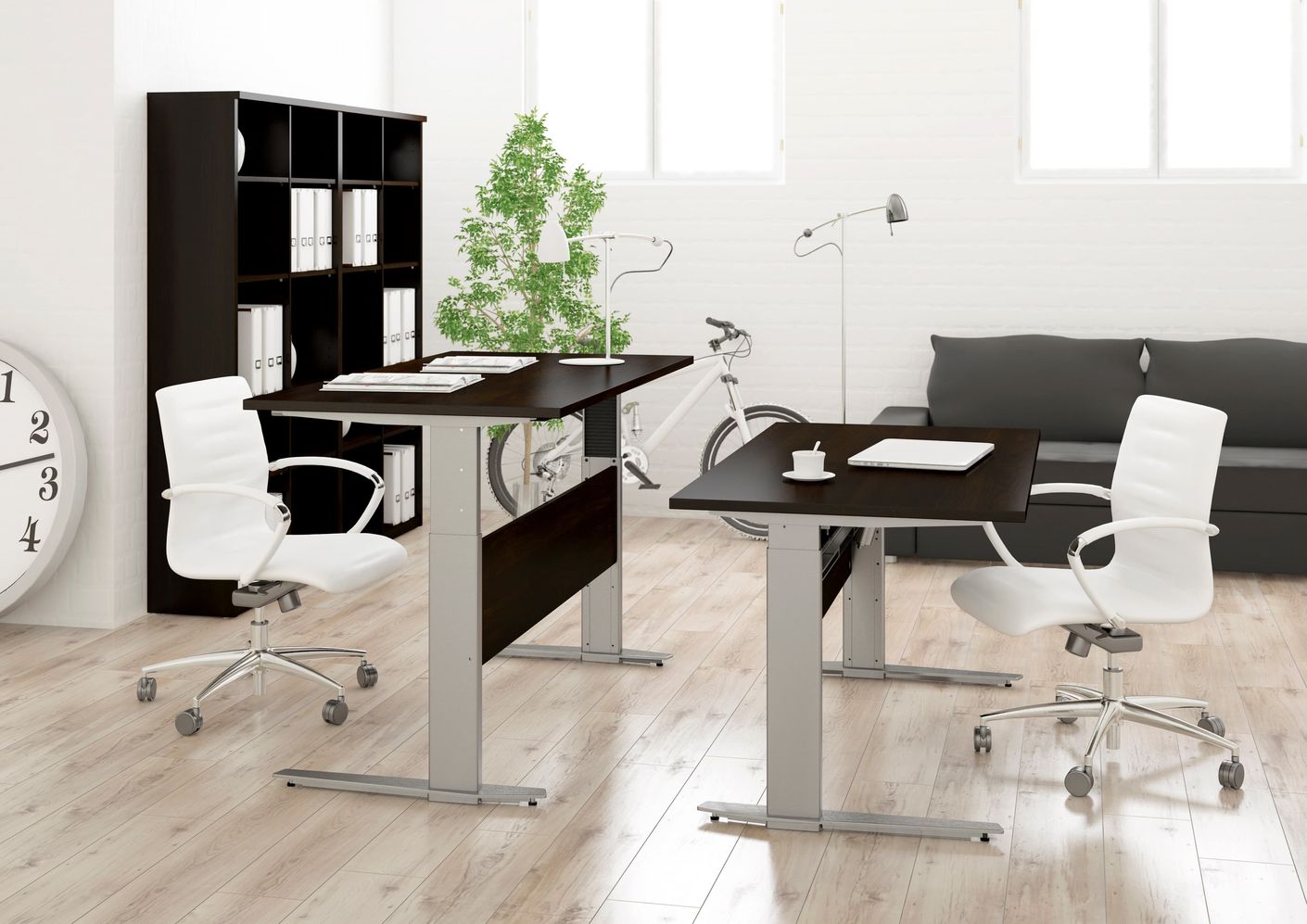 Prima Schreibtisch elektrisch höhenverstellbar 150 x 80 cm Schwarz