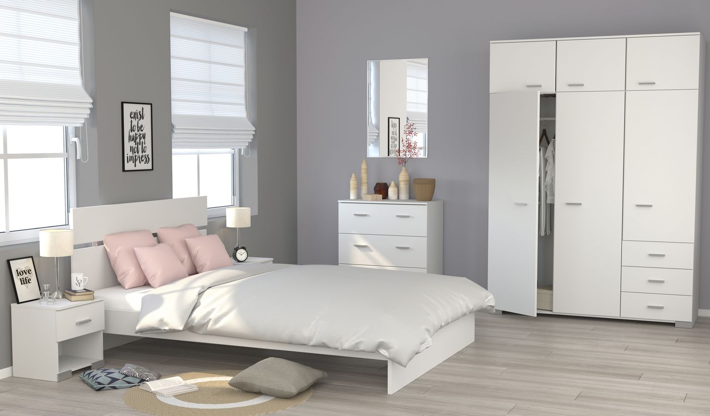 Galaxy 121 - 5-tlg Schlafzimmer Set Weiß | Günstig Möbel, Küchen ... Galaxy 121 - 5-tlg Schlafzimmer Set Weiß | Günstig Möbel, Küchen ...