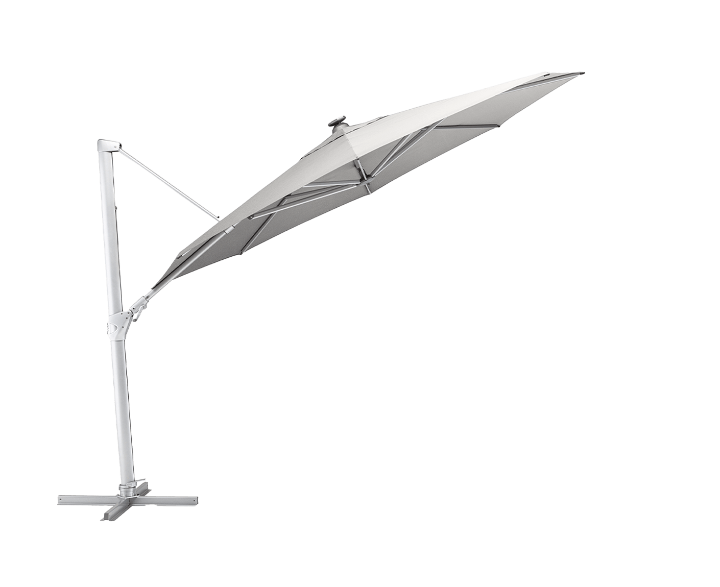 Kettler Easy Swing Ampelschirm Ø350 cm mit LED-Beleuchtung O‘bravia Silber / Grau